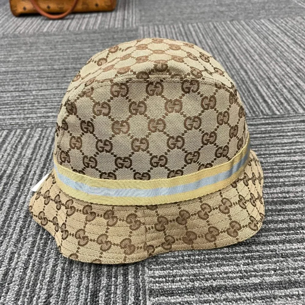 SOLD Gucci Beige Guccissima Stripe Bucket Hat - Picture 4 of 7